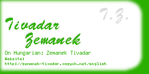 tivadar zemanek business card